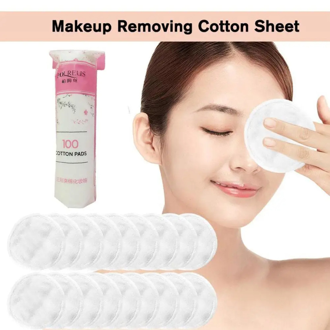 100 Pcs Makeup Remover Cotton Pads