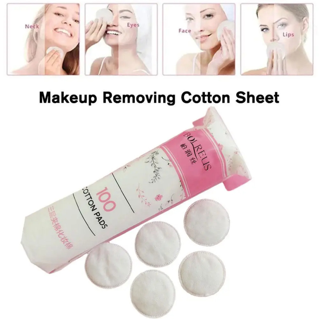 100 Pcs Makeup Remover Cotton Pads