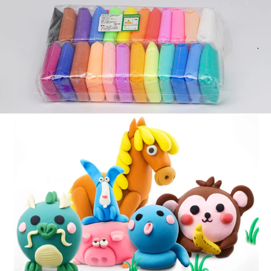 12 Color Air Dry Clay With Tools