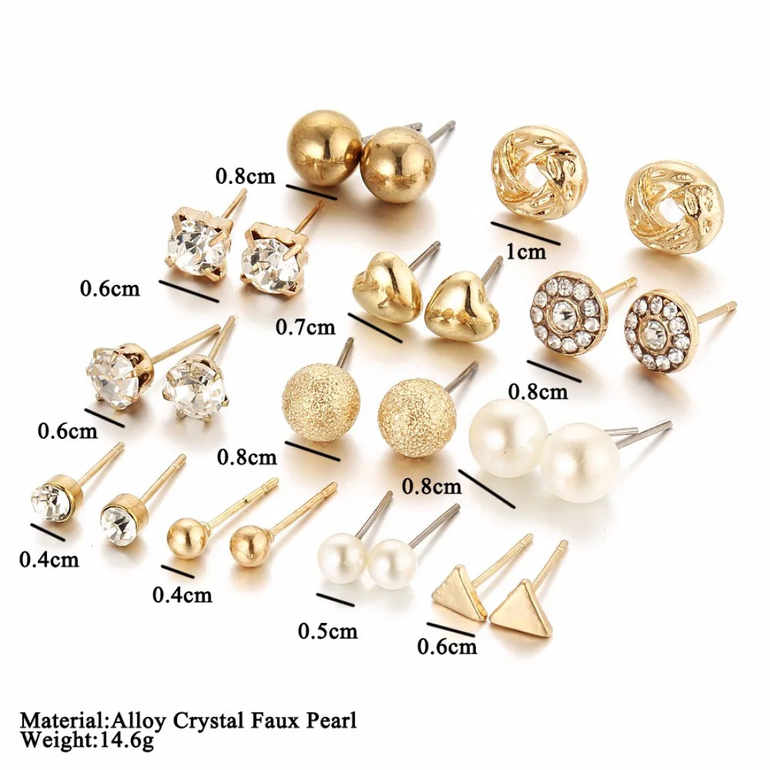 12 Pair Earrings Set