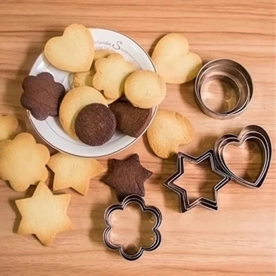 12 Pcs/Set Stainless Steel Cookie Biscuit Cutter