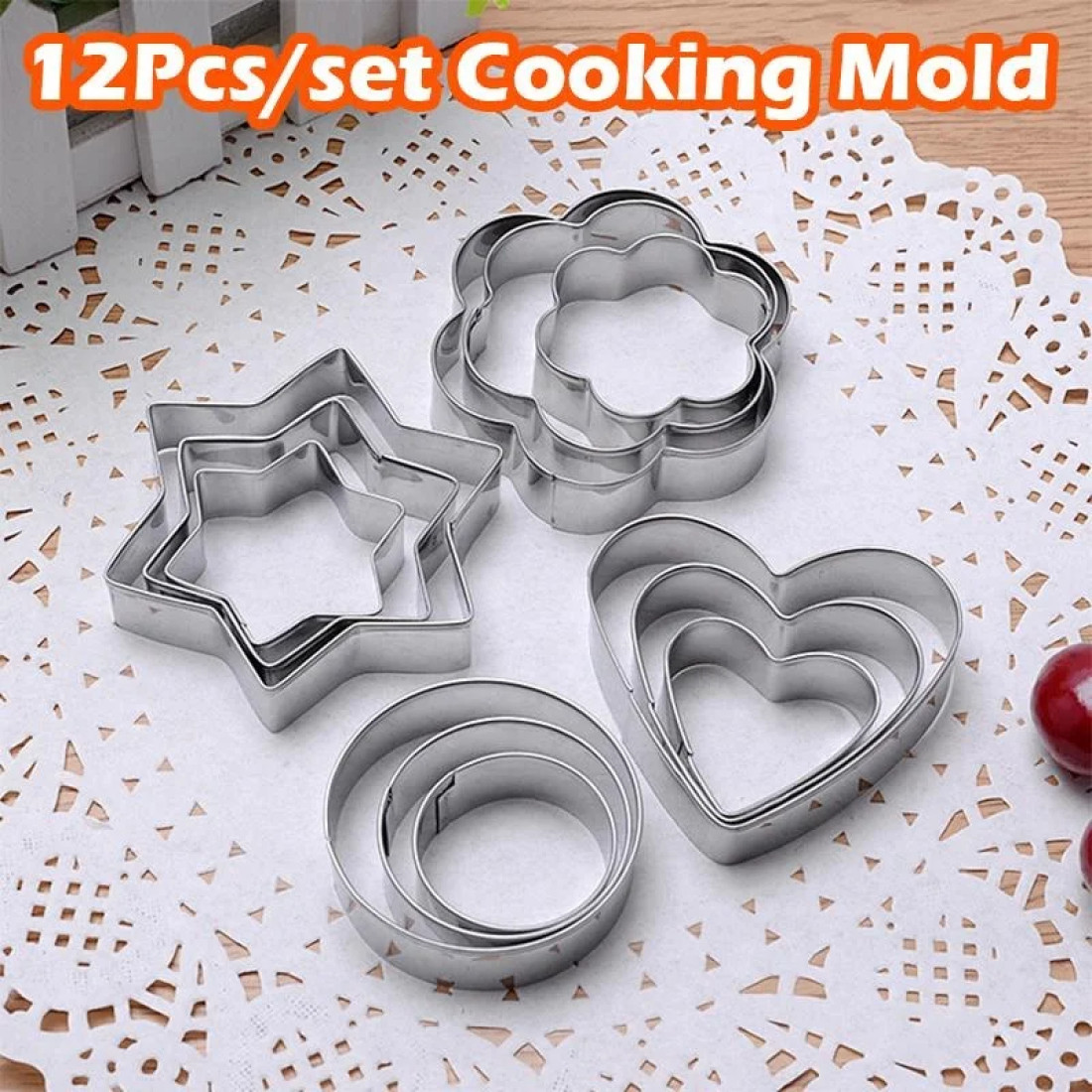 12 Pcs/Set Stainless Steel Cookie Biscuit Cutter