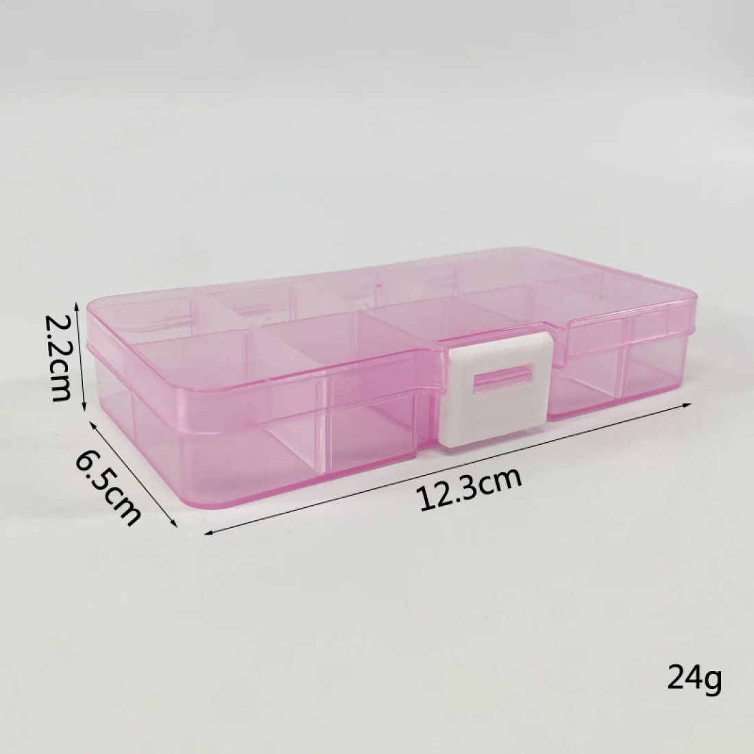 10 Grip Adjustable Plastic Clear Jewelry Storage Box