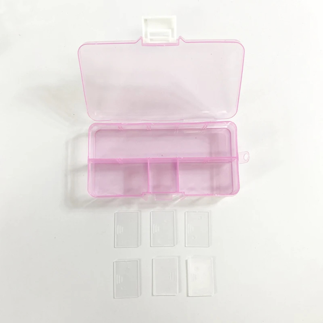 10 Grip Adjustable Plastic Clear Jewelry Storage Box