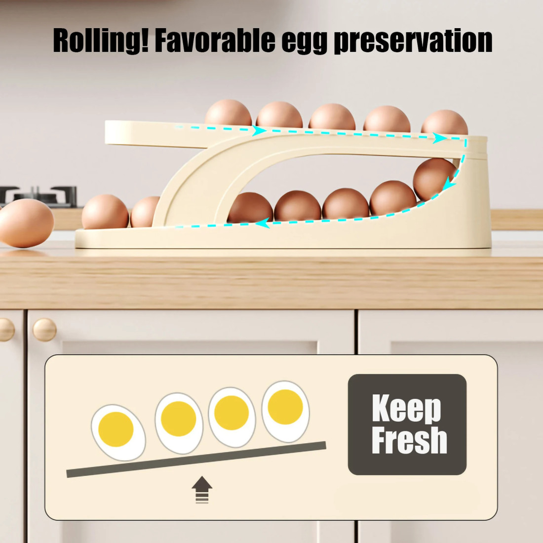 15 Pcs Rolling Egg Dispenser