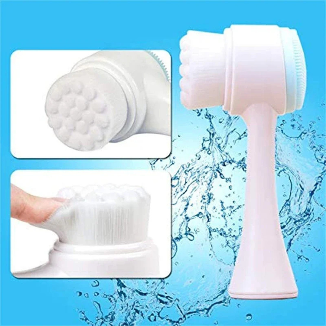 Silicone Double-Sided Facial Face Cleanser Blackhead Removal Brush