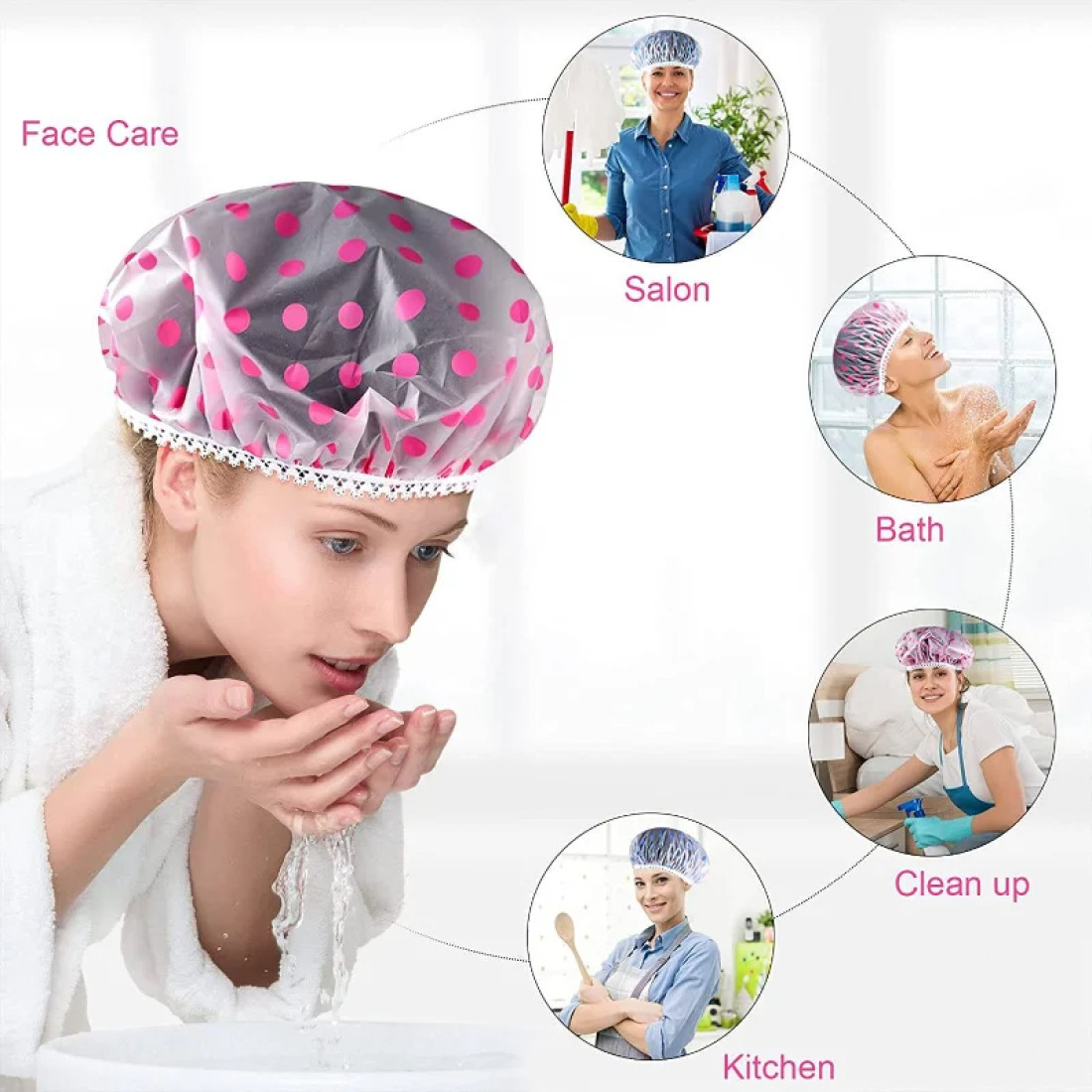 1 Pcs Bathroom Shower Cap For Women