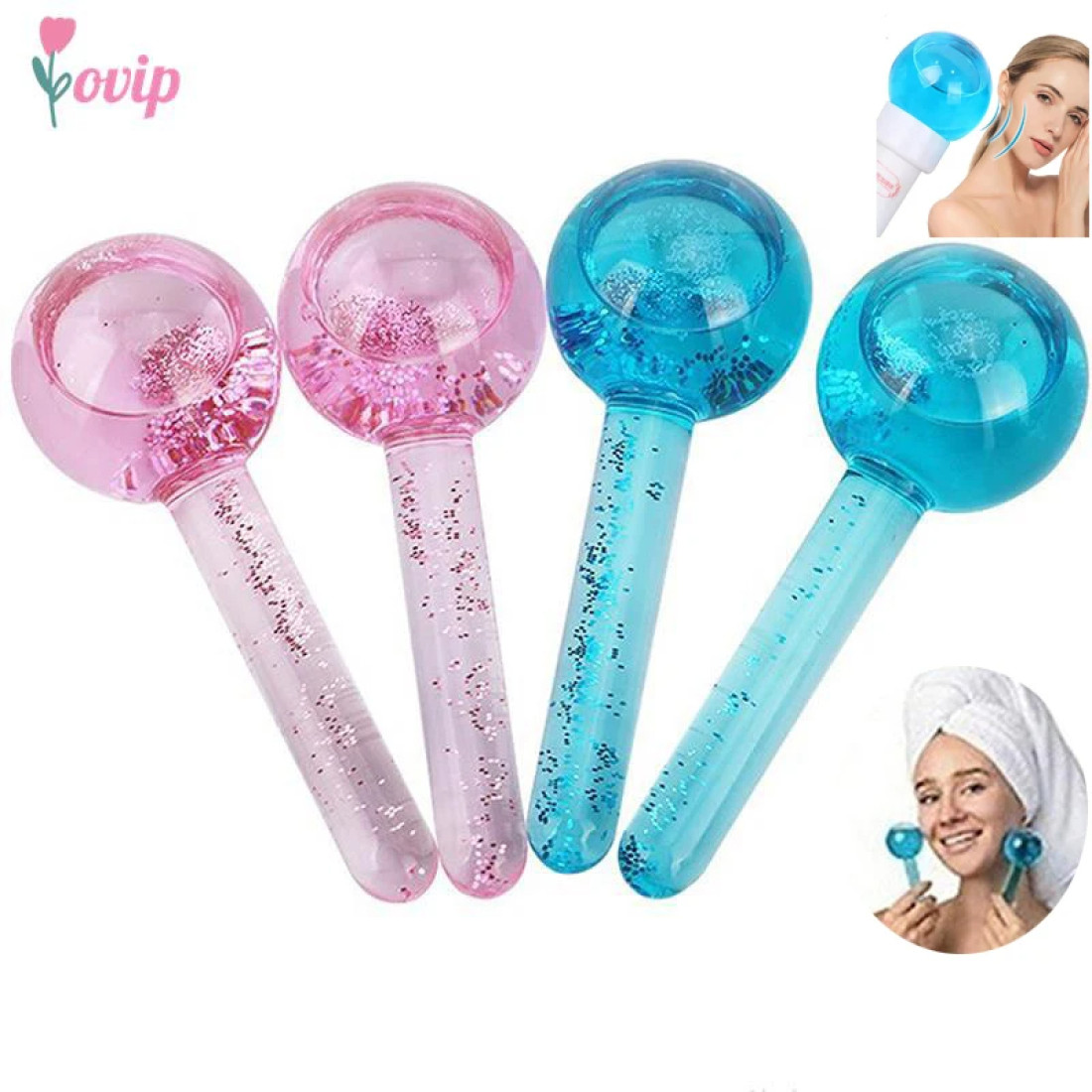 1 Pcs Ice Hockey Energy Crystal Facial Ball Ice Roller Massager