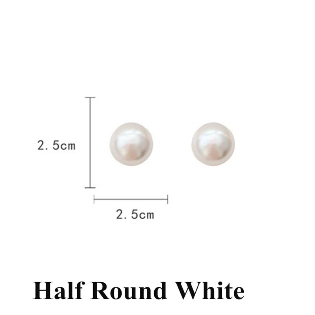 Half Moon White Pearl Earrings