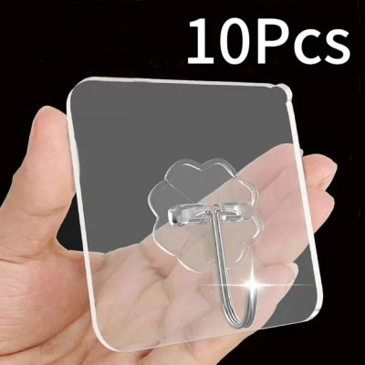 10 pcs Transparent Strong Wall Hook