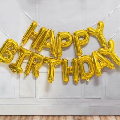 13pcs/set 16inch Happy Birthday Letter Foil Balloons